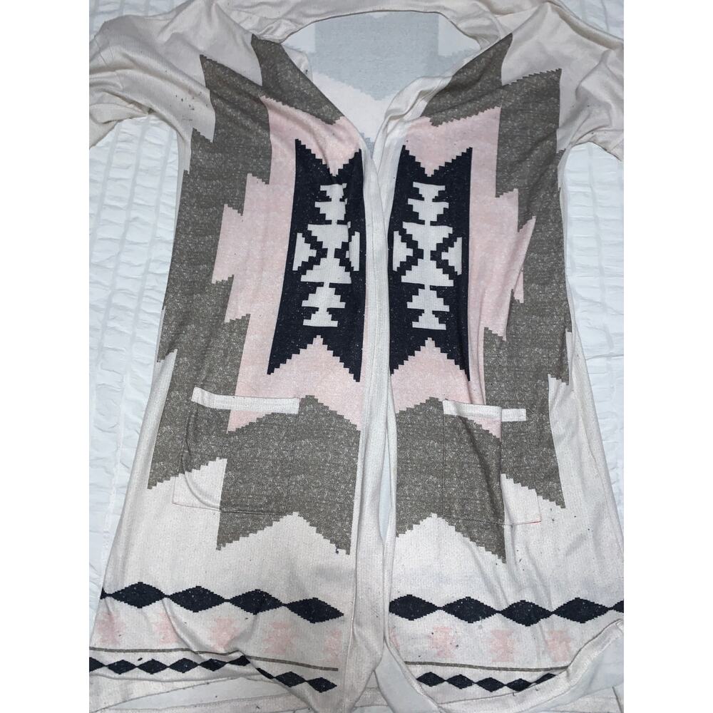 Women’s Aztec Open Front Tribal Print Cardigan Size 2XL